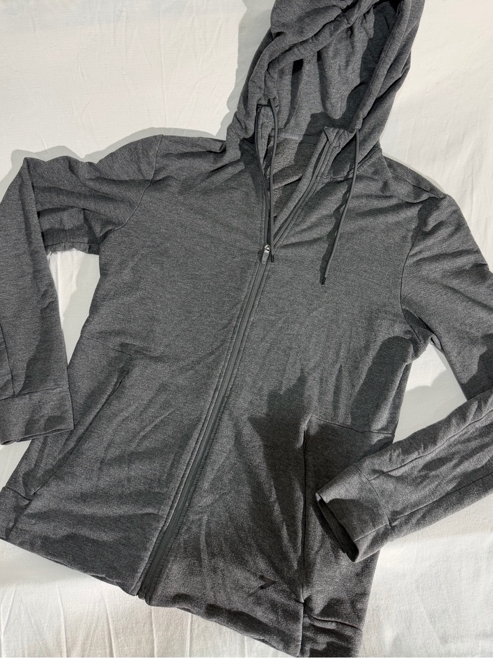 Gymshark Women's Charcoal Gray Hooded Zip-Up Jacket